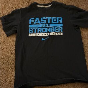 Nike Black Tee with Blue and White Graphic
